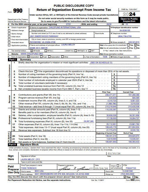 Form 990 Cover
