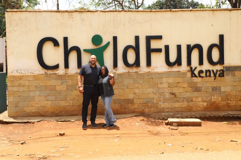 Jonathan and Angela Roberts visit ChildFund Kenya offices.