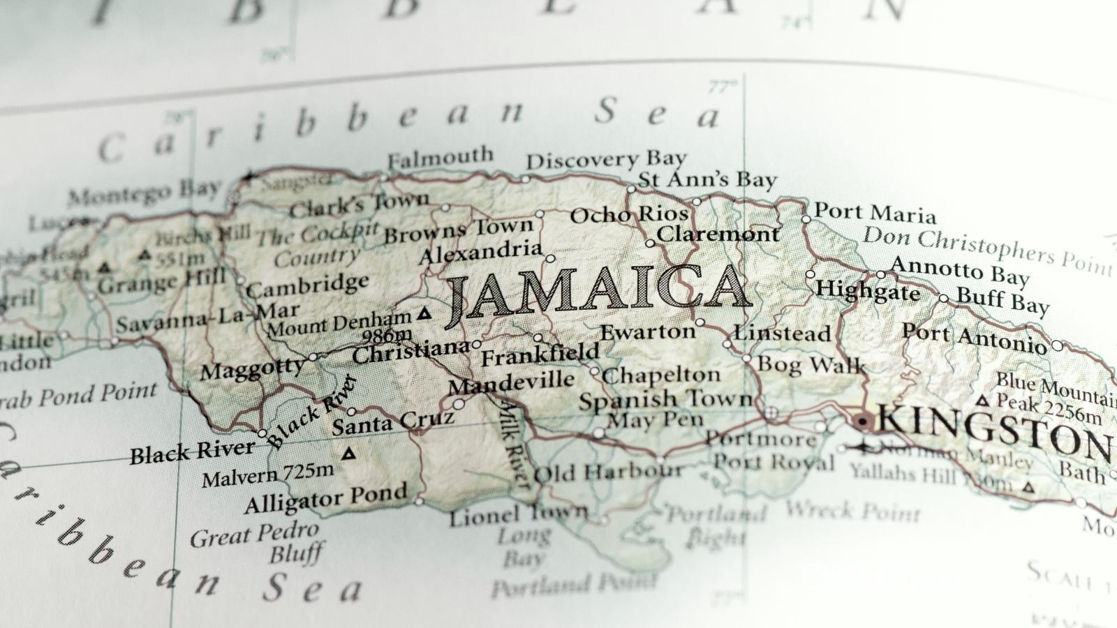 Map of area affected by hurricane Melissa