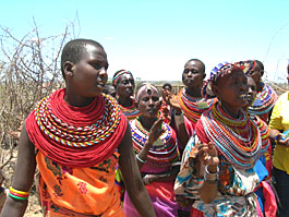 Image of members of the Samburu tribe bidding the CCF team farewell