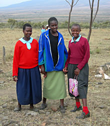 Image of teen Massai girls in Kenya's Great Rift Valley