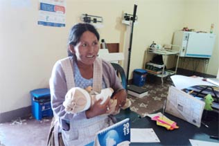 woman holding her child